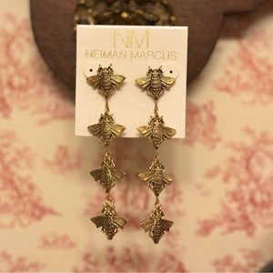 NEIMAN Marcus gold tone bumblebee dangle earrings
